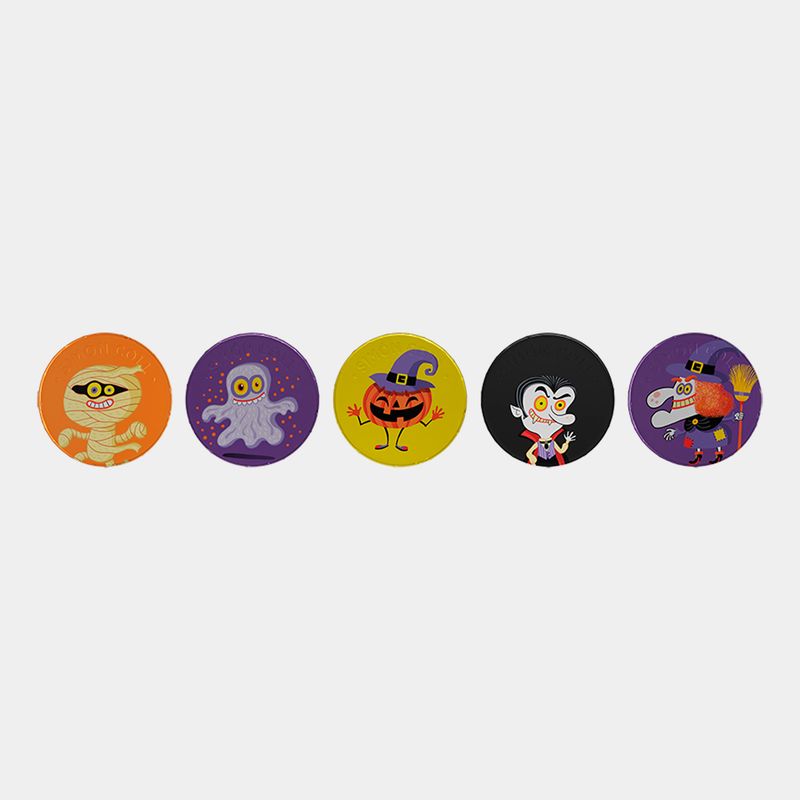 Monedas Chocolate con leche Halloween Bote 4g x 110u