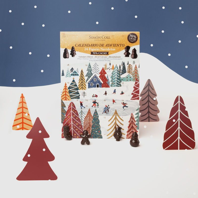 Calendario Adviento Figuras 3D Chocolate 70% 216g